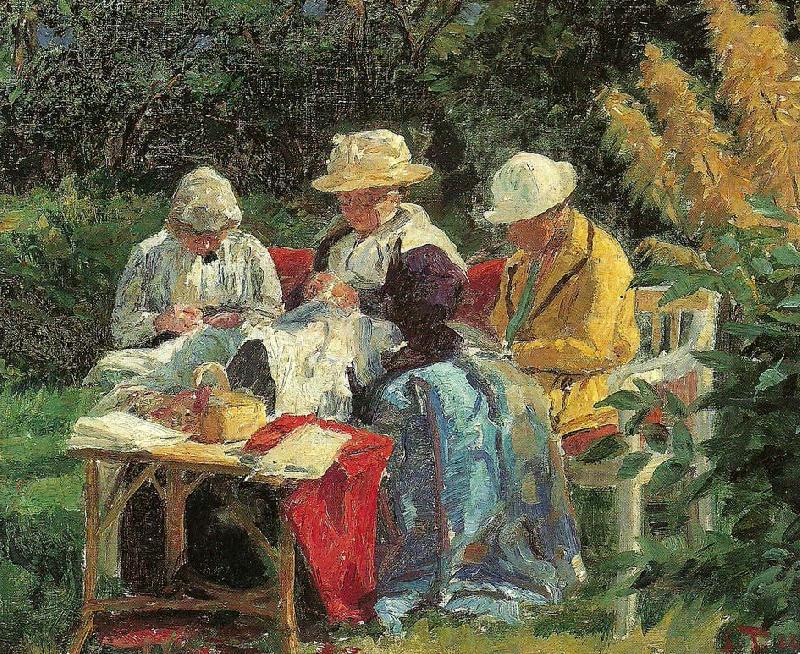 Laurits Tuxen solskin i haven oil painting picture